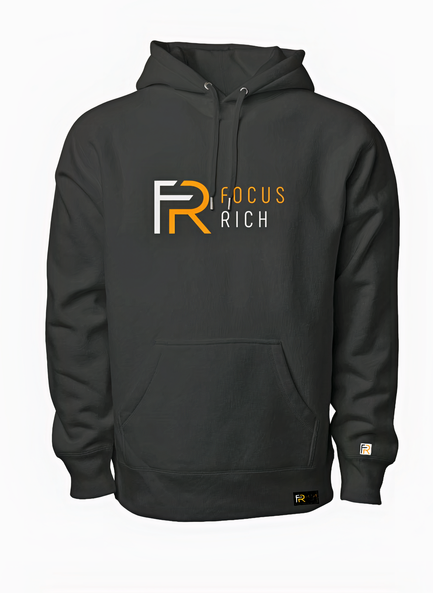 FOCUS RICH クラシック刺繍ロゴパーカー (ブラック)